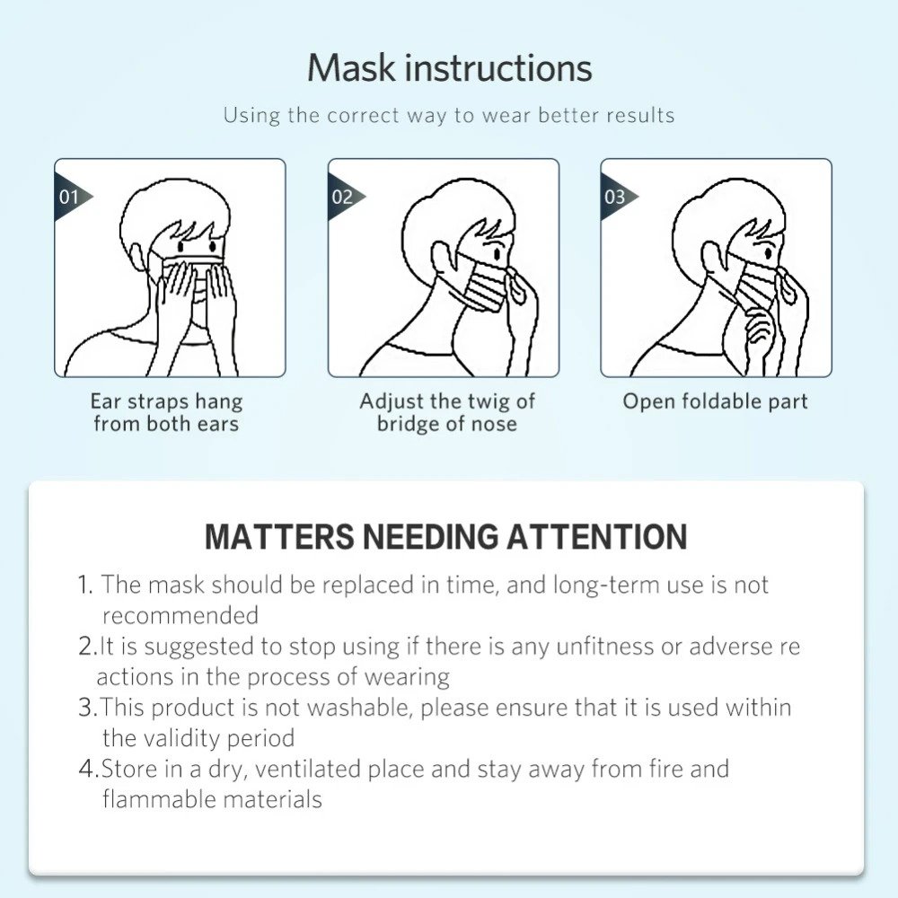 Anti-Virus Disposable Anti-Dust Breathable 3-Layered Mask
